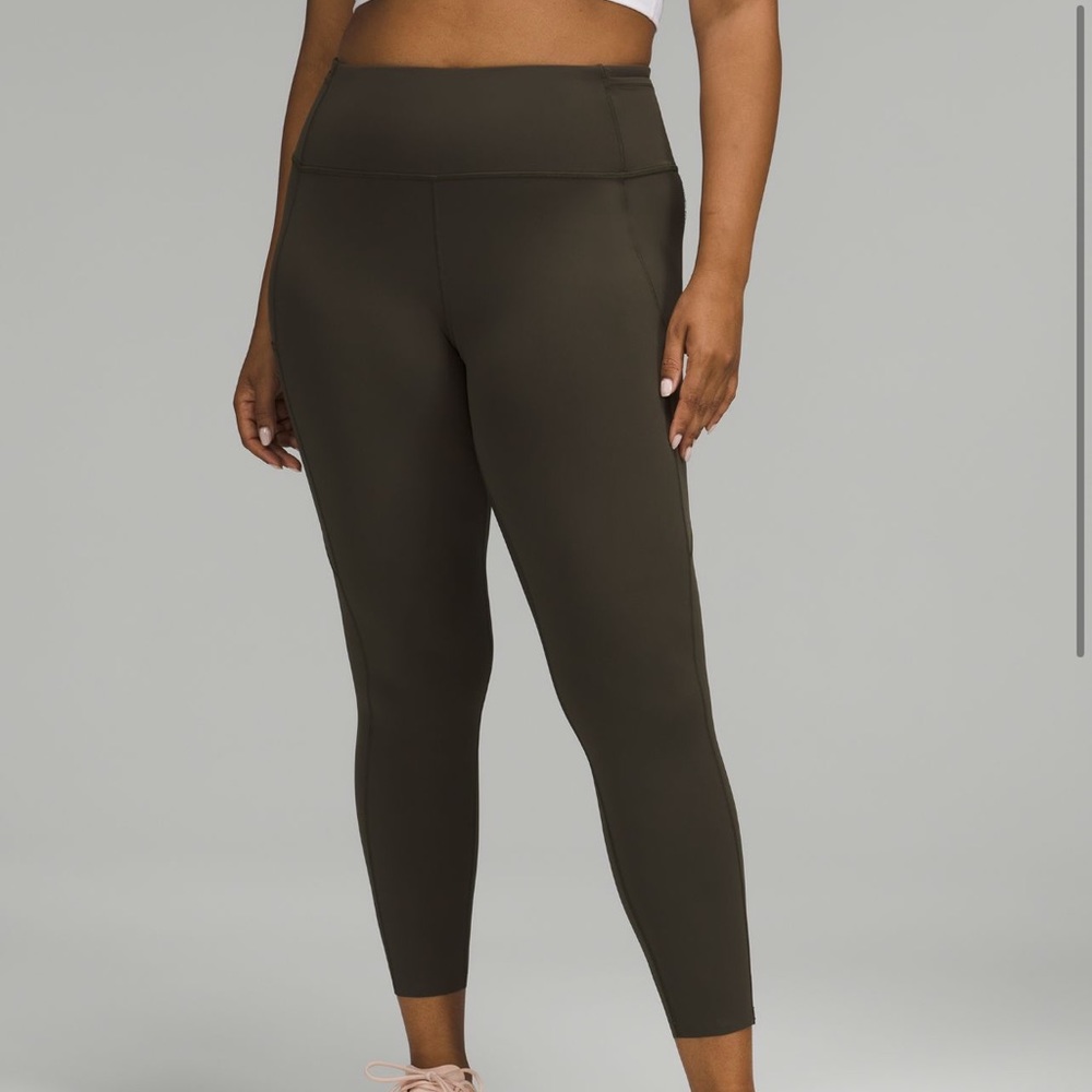Lululemon Olive Green Fast and Free 23” High Rise Leggings - Size 8